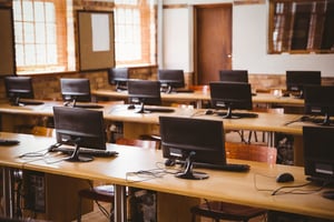 Empty computer room at the elementary school