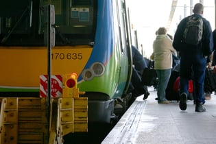 People getting ready to board the train